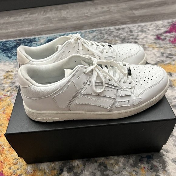 AMIRI SKEL LOW TOP Sneakers In White Size 11 PS22MFS003